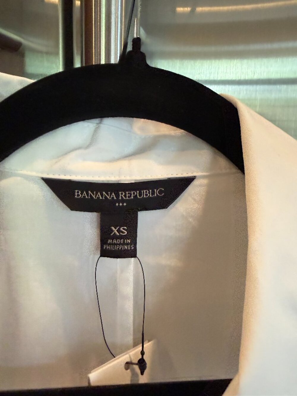 banana republic white cropped button down shirt, size xs